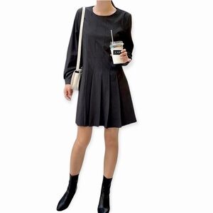 Vintage Cynthia Howie Drop Waist Pleated Dress Rhinestones Size 10P Goth…